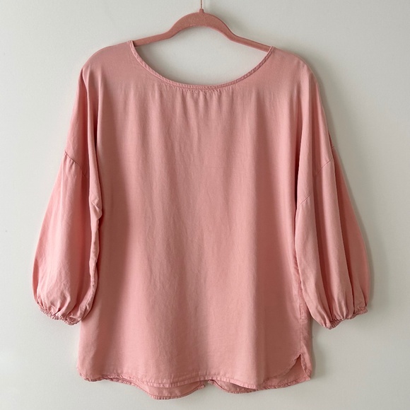 Francesca's Collections Mi Ami Pink Tencel Blouse - Picture 1 of 16